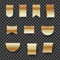 Poster - Vector set of golden tags or labels. Gold ribbon
