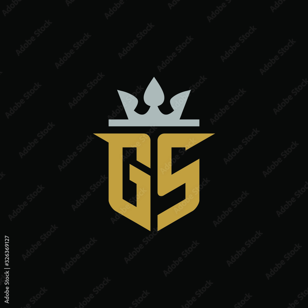 Initial Letter GS with Shield King Logo Design Stock Vector | Adobe Stock
