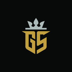 Wall Mural - Initial Letter GS with Shield King Logo Design