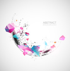 abstract background made with half spheres and plexus effect.