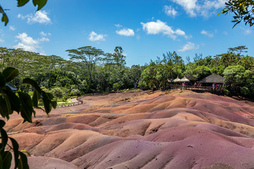 Fototapete - Siebenfarbige Erde in Chamarel au der Insel Mauritius