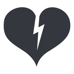 Vector Black Icon of Broken Heart