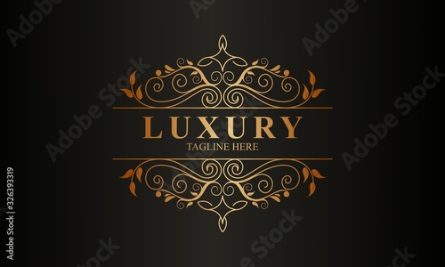 Fotografía Ornamental luxury golden logo design vector illustration