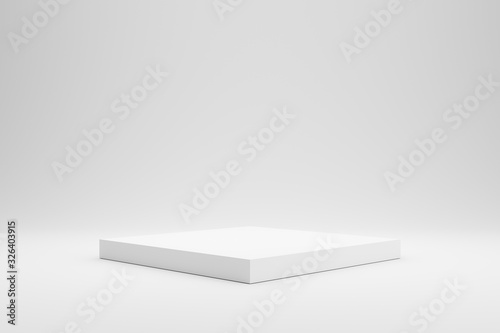Fotomural Empty podium or pedestal display on white background with box stand concept