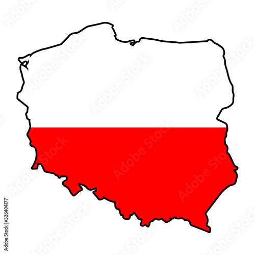 Fototapeta na szkło Poland map icon on a white background