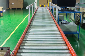 Wall Mural - roller conveyor, Production line conveyor roller transportation objects.