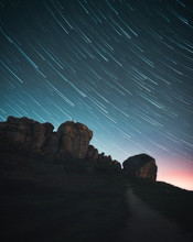 Star Trails At Cow And Calf