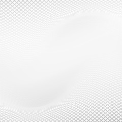 Wall Mural - Grey background with dynamic square halftone. Wavy grey square halftone backdrop. Abstract monochrome illustrated graphic design.
