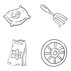 Sticker -  Farming Equipment Doodle Icons 