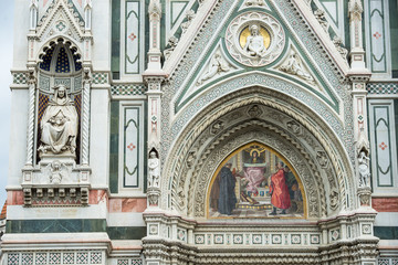 Wall Mural - Florence, Italy.10.18.2015. Details of the facade, Cathedral of Santa María del Fiore, Florence