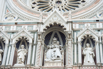 Wall Mural - Florence, Italy.10.18.2015. Details of the facade, Cathedral of Santa María del Fiore, Florence