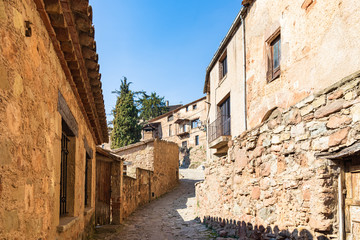 Wall Mural - View of one of the streets that goes up to the high historical center of Mura, Catalonia, Spain