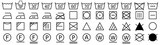 Fototapeta  - Washing symbols set. Laundry icons. Vector illustration