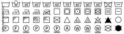 Fotografía Washing symbols set. Laundry icons. Vector illustration