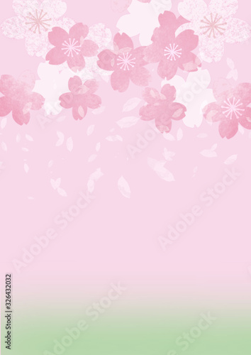 桜 背景イラスト Wall Mural Analog Analog Wallpaper Murals よしだ