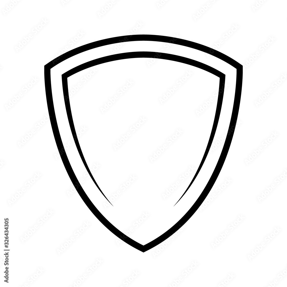 shield logo template flat illustration, shielding icon in black and ...