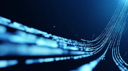 Fototapete - Footage of virtual data transfer in network and internet