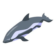 Wall Mural - Water dolphin icon. Isometric of water dolphin vector icon for web design isolated on white background