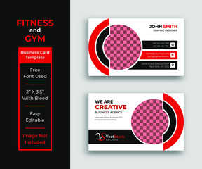 Corporate business card template with photo