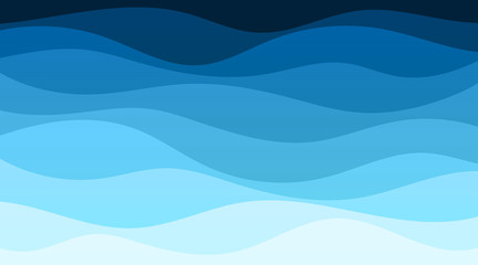 Wall Mural - Vector abstract deep blue ocean wave banner background illustration