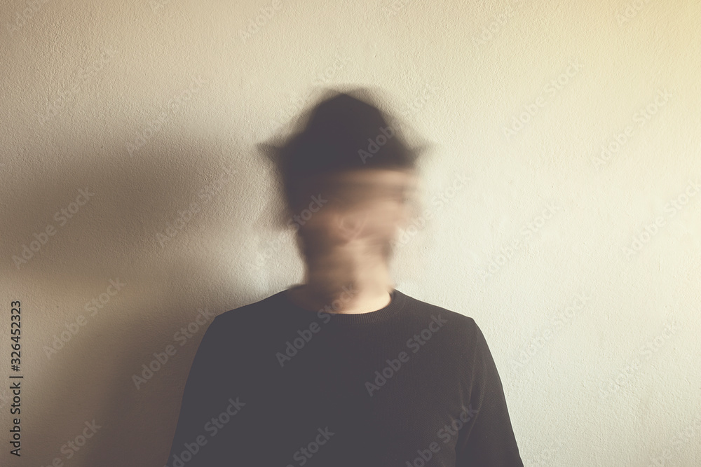 blurred man portrait, surreal identity concept - obrazy, fototapety, plakaty 