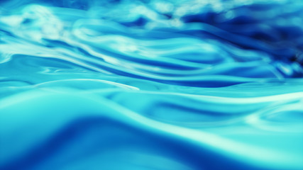 Poster - Abstract background closeup fluid ink aqua blue with depth of field