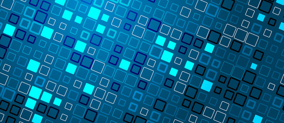 Poster - blue abstract technology background with squares