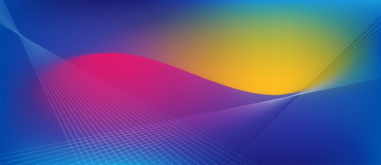 Aufkleber - Colored abstract background with glowing waves and lines