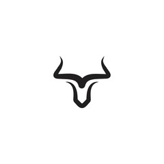 Simple bull head horn. Vector logo icon template