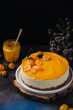Citrus cheesecake cake with kumquats