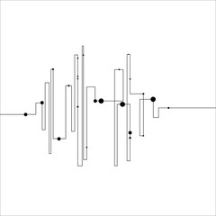 Poster - geometric form with lines and dots