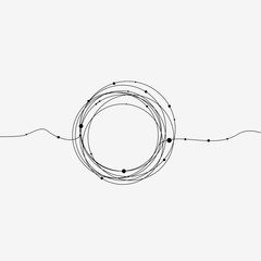 Poster - geometric form with lines and dots