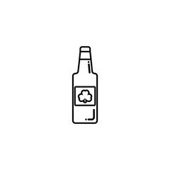 Poster - bottle of beer , flat style icon