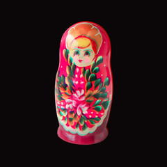 Russian doll matryoshka with glitch effect. Contemporary art with traditional Moscow toy. Abstract 3d colorful design