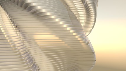 Wall Mural - Minimal architecture detail. Abstract sliced shape. 3d Rendering