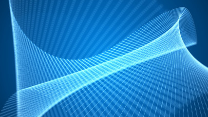 Poster - technology connection structure. futuristic blue background. 3d rendering.