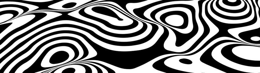 Poster - Hallucination. Optical illusion. Twisted illustration. Abstract futuristic background of stripes. Dynamic wave. Vector.
