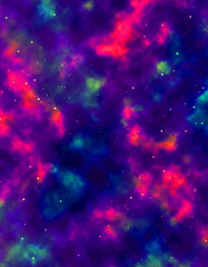 Wall Mural - Galaxy background with colorful abstract texture Cosmic stars Illustration for artwork, party flyers, posters, banners