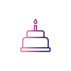 Sticker - birthday cake, gradient style icon