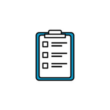 Clipboard With Paper Sheet, Line Style Icon