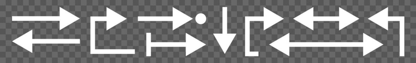 Fototapete - Arrow Icon White | Arrows | Infographic Illustration | Direction Symbol | Pointer Logo | Up Sign | Isolated | Variations