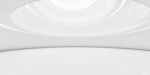 Poster - modern futuristic abstract white architecture background 3d render illustration with day lighting