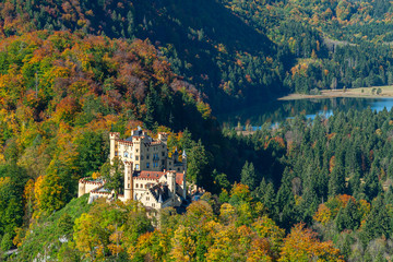 Wall Mural - aerial view of Alpsee with Hohenschwangau castle, Bavaria