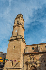 Wall Mural - View of the church building, Gandesa, Tarragona, Catalonia, Spain. Vertical.