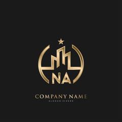 NA Initial Letter Real Estate Luxury house Logo Vector for Business, Building, Architecture