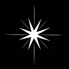 black white sparkle light star vector design