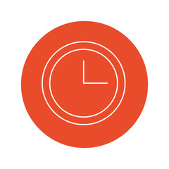 Poster - clock icon over red circle and white background