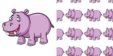 Seamless Background Design With Pink Hippo