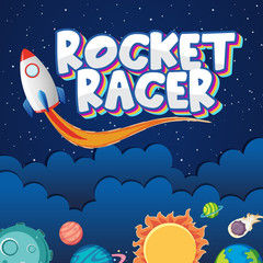 Wall Mural - Poster design with solar system theme background