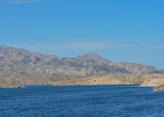 Wall Mural - Beautiful view of Lake Mohave on the Arizona Nevada border, in the Lake Mead National Recreation Area. Mohave County, Arizona USA
